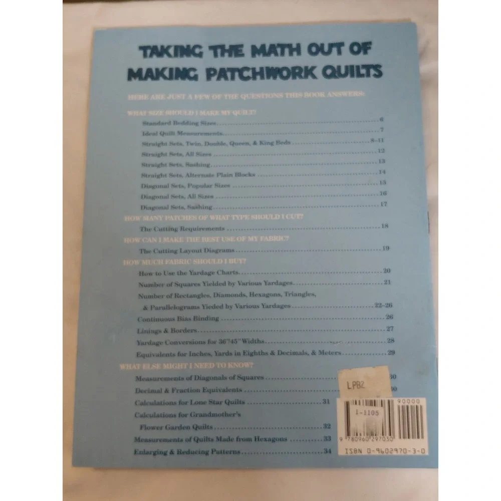 Taking the Math Out of Making Patchwork Quilts Bonnie Leman Judy Martin PB 1981